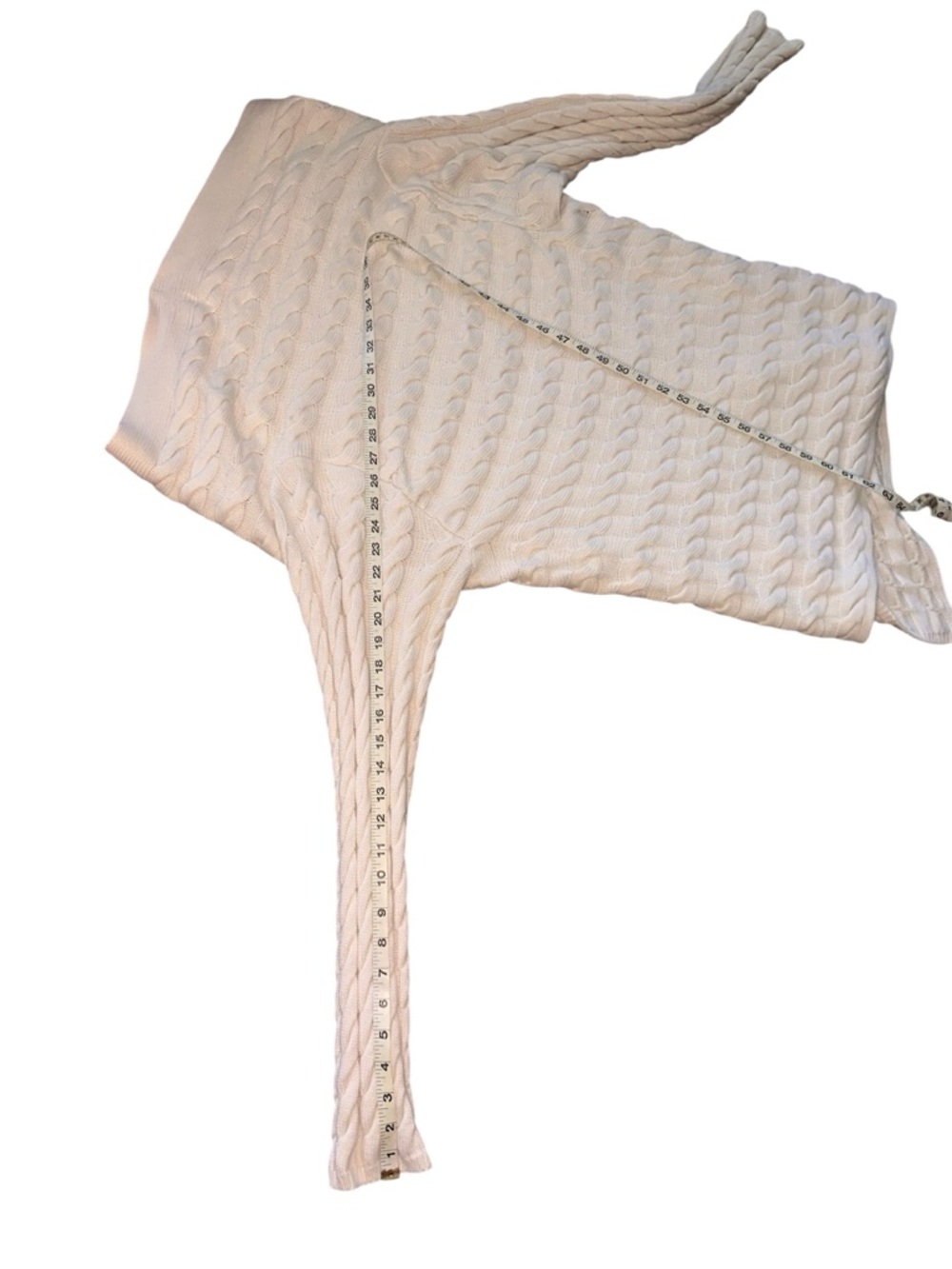 Cable Knit Cotton Blend Shawl Cardigan Sweater Asymmetrical One Size Med to 2x - Picture 4 of 16
